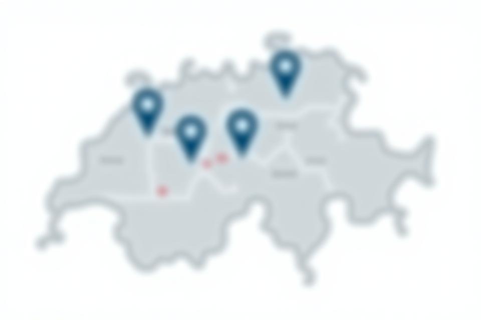 Preview of interactive map with official sales points across Switzerland